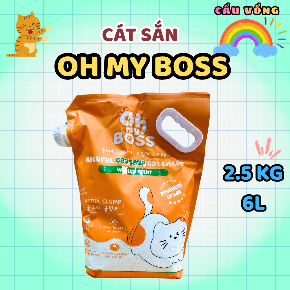 [Quick Express] OH MY BOSS มันสําปะหลังแมว รสวานิลลา - ถุง 2.5กก./ 6 ลิตร