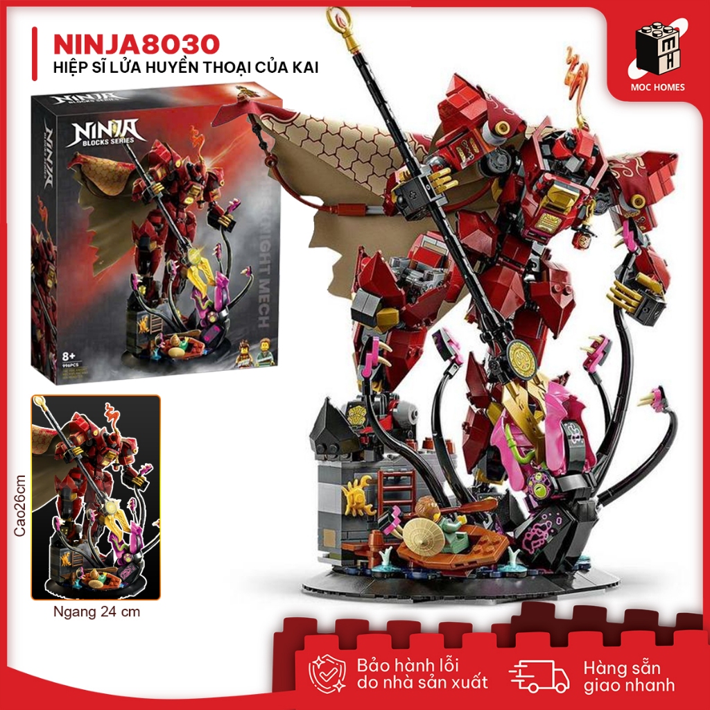 Kai The Fire Knight Mech 8030s Fire Knight Ninja Armor Assembly Toy