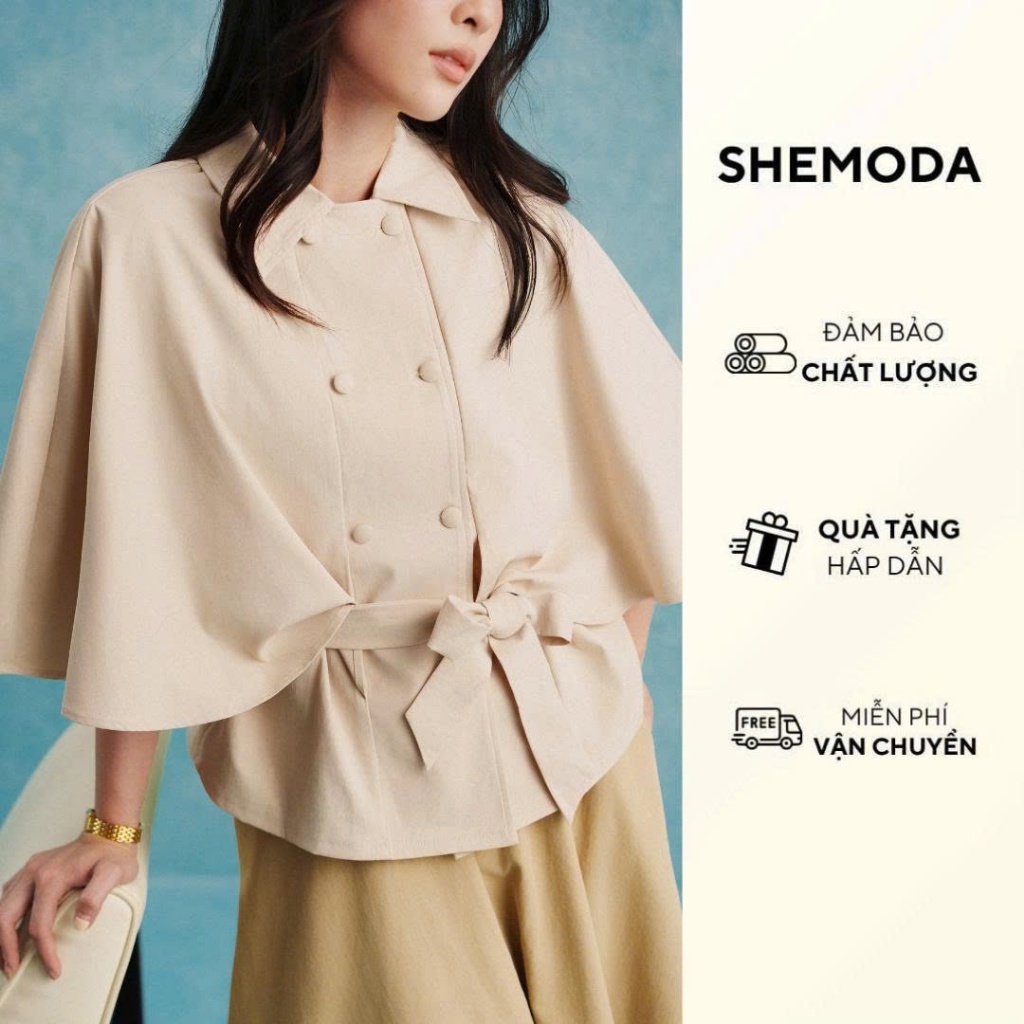 [SHE VIVID] SHEMODA AURA CAPE COAT เสื้อแจ็คเก็ตสตรีหรูหราหรูหรามีเสน่ห์