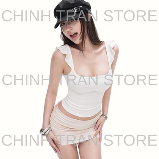 FAIRY WINGS เสื้อโครเชต์ Bodycon ผลิตจากผ้าฝ้ายยืด นุ่ม เย็นสบาย และ Feminine - Chinh Tran Store
