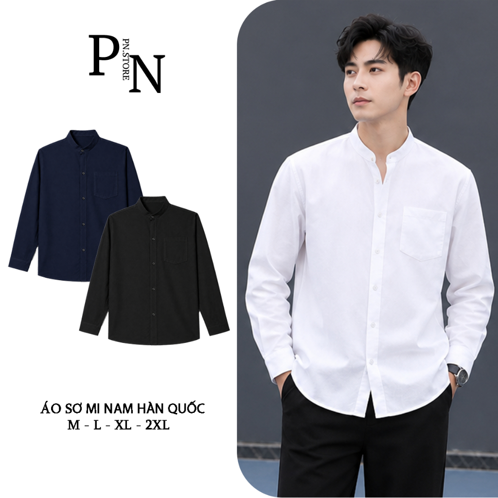 PN Store เสื้อคอปก Form Reguler Menswear สีดํา SM-DUI-COTAU