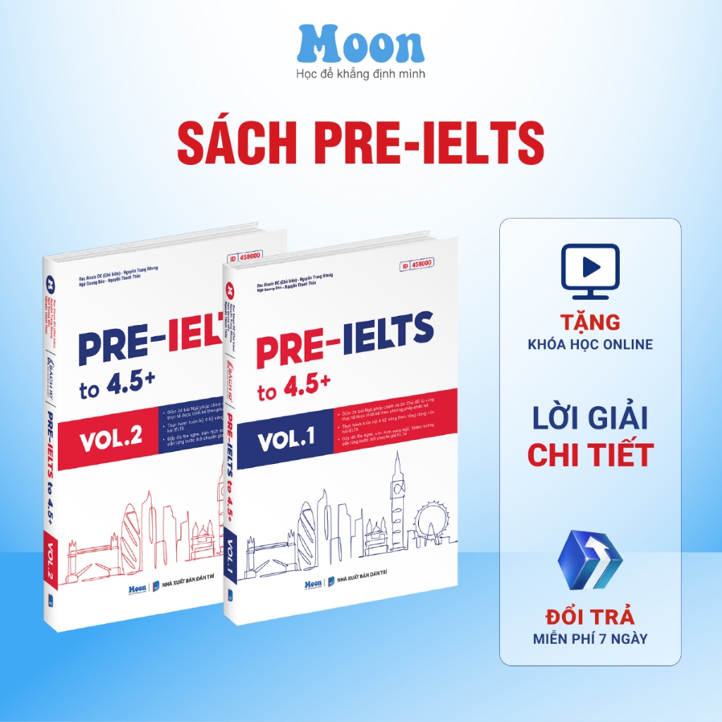 [ SV ] หนังสือ Pre - Ielts เป็นรองพื้น 4.5+ เพื่อเริ่มฝึก IELTS - Moonbook