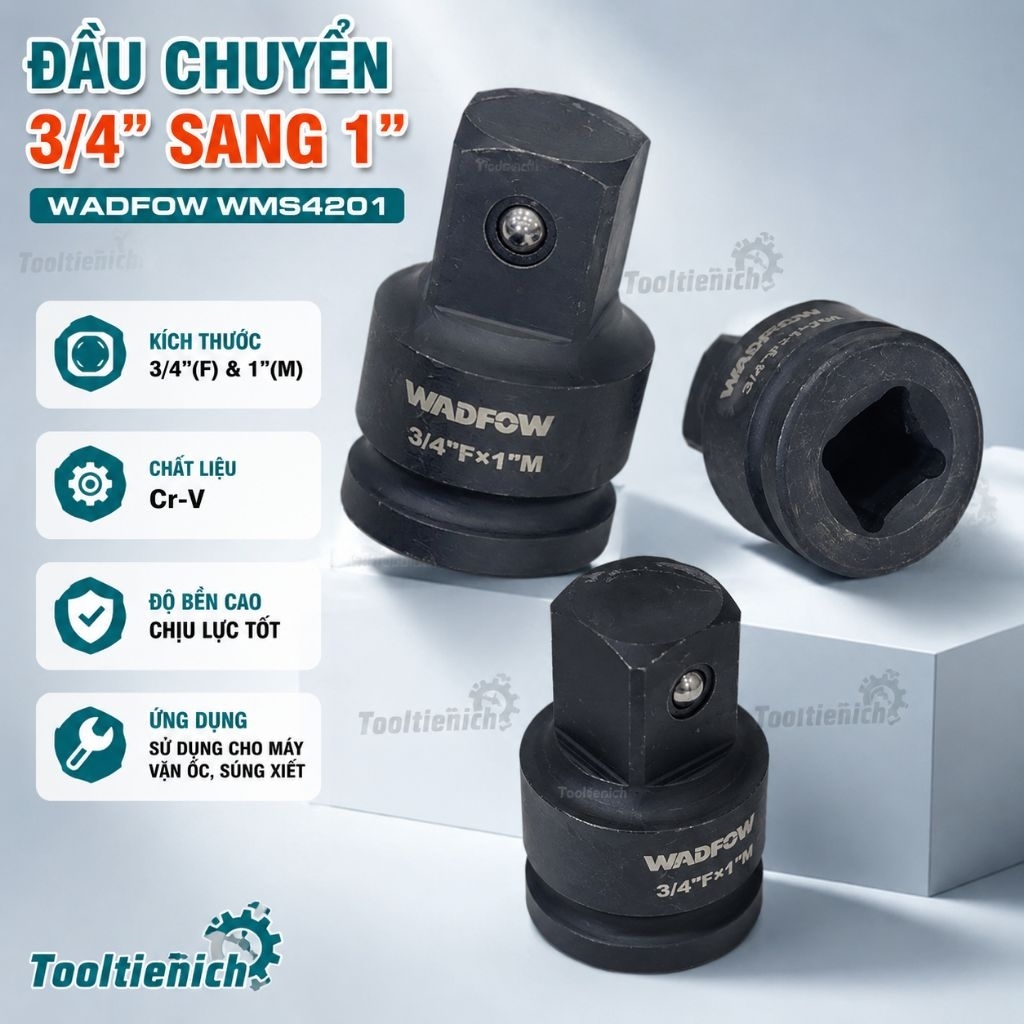 (P17) Wadfow WMS4201 อะแดปเตอร์ 3/4 ถึง 1 นิ้ว – อะแดปเตอร์หลอด Cr-V