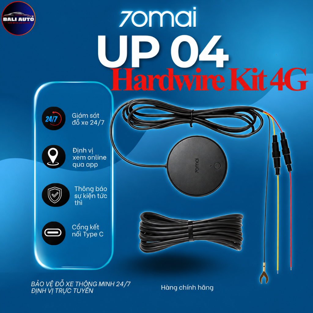 70mai 4G Hardwire Kit UP04 สําหรับ 70mai A510, A810, Omni X200, X800 4G การเชื่อมต่อดูวิดีโอออนไลน์