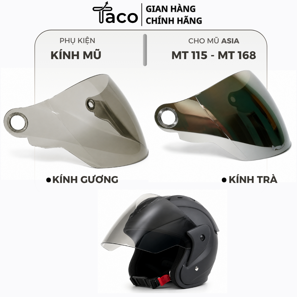 TACO - Asia MT115, แว่นตา Asia MT168, แว่นตาแบบถอดได้ทดแทนสําหรับหมวกกันน็อค Asia MT168, MT115
