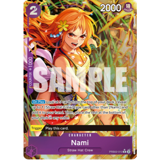 [การ์ดวันพีซ] PRB02-012 | ร | CHARACTER Nami (ศิลปะธาตุ)