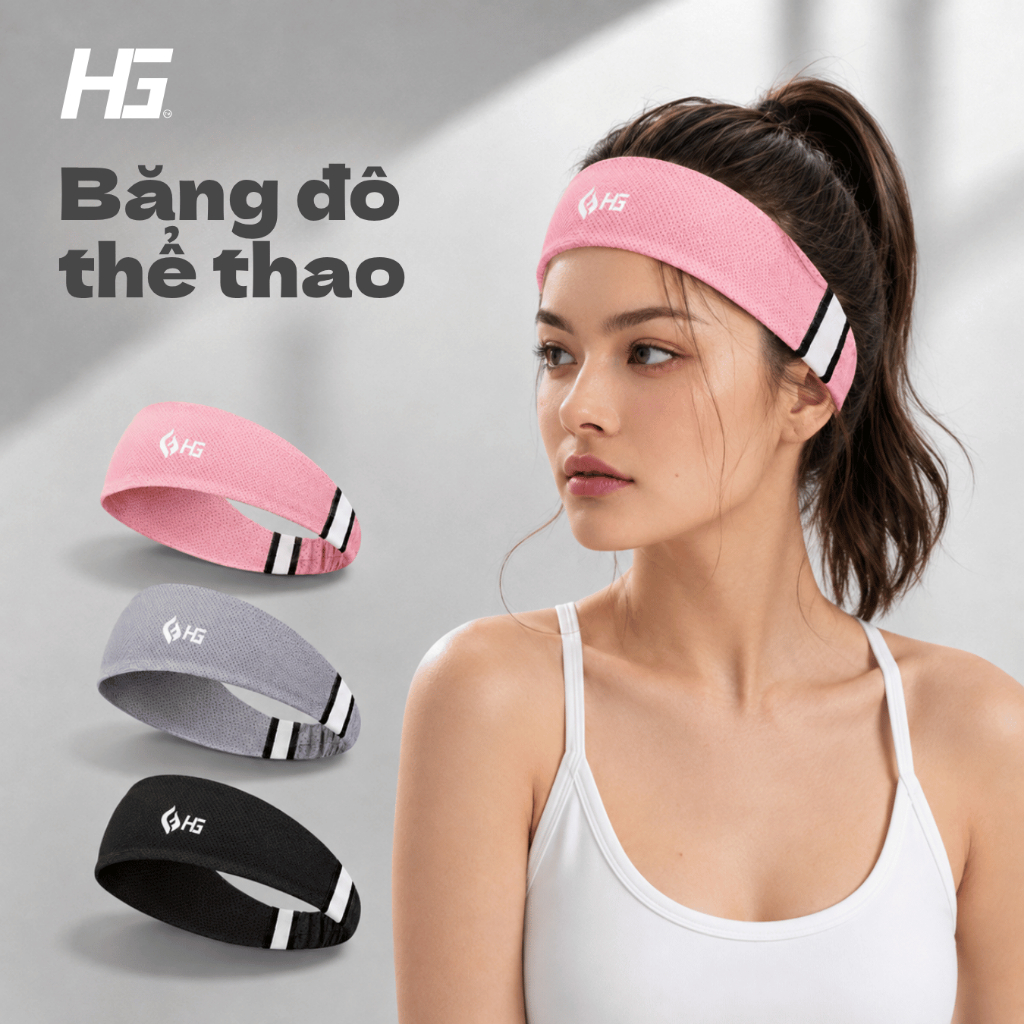 HG Fashion Vietnam ที่คาดผมสําหรับเล่นกีฬา - ยืดหยุ่นนุ่ม รองรับการดูดซึมเหงื่อ