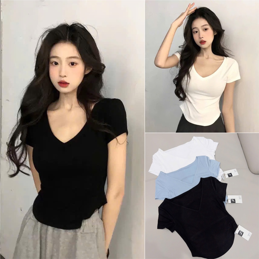 [A0.418] เสื้อยืดคอเต่าเข้ารูปสไตล์เกาหลี - ภาพถ่ายจริงของเจ้าของ PTP STORE