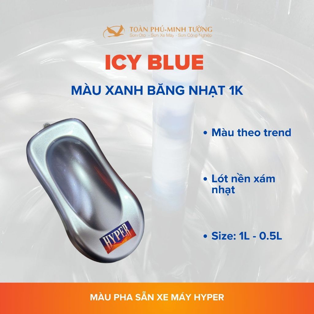 HYPER ไฟสีมอเตอร์ไซค์ BLUE (รหัส: ICY BLUE) - 1 ลิตร