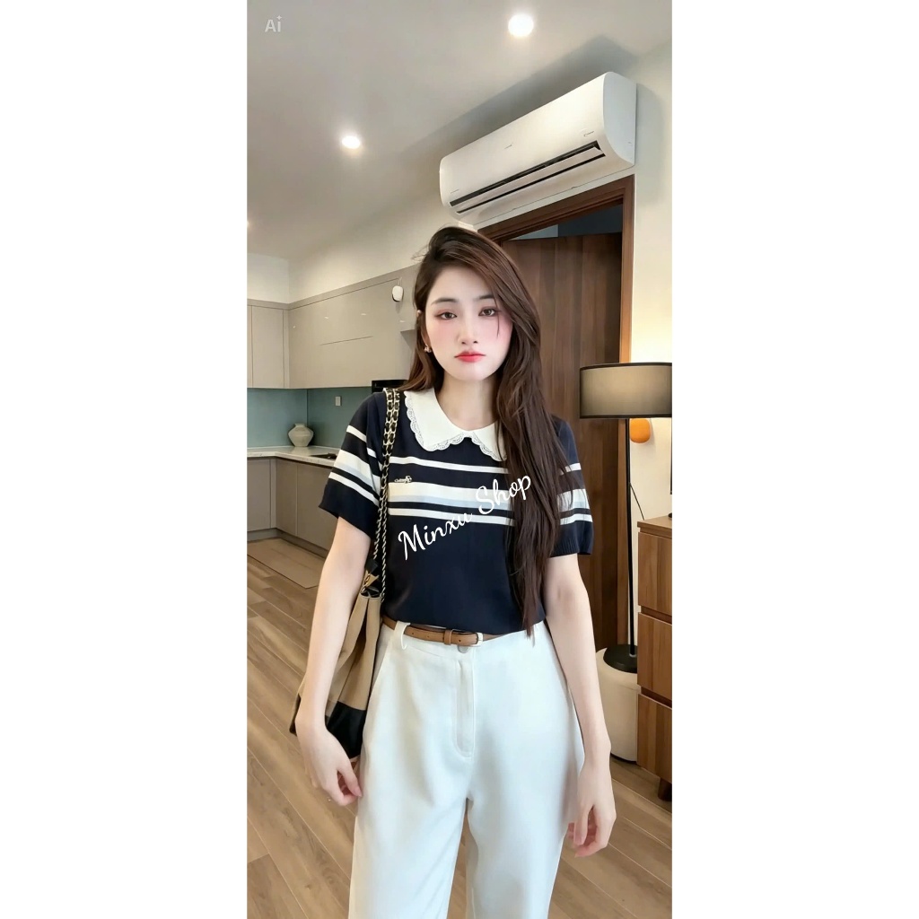QC Minxu Shop POLO57 เสื้อพีโลคอคลื่น