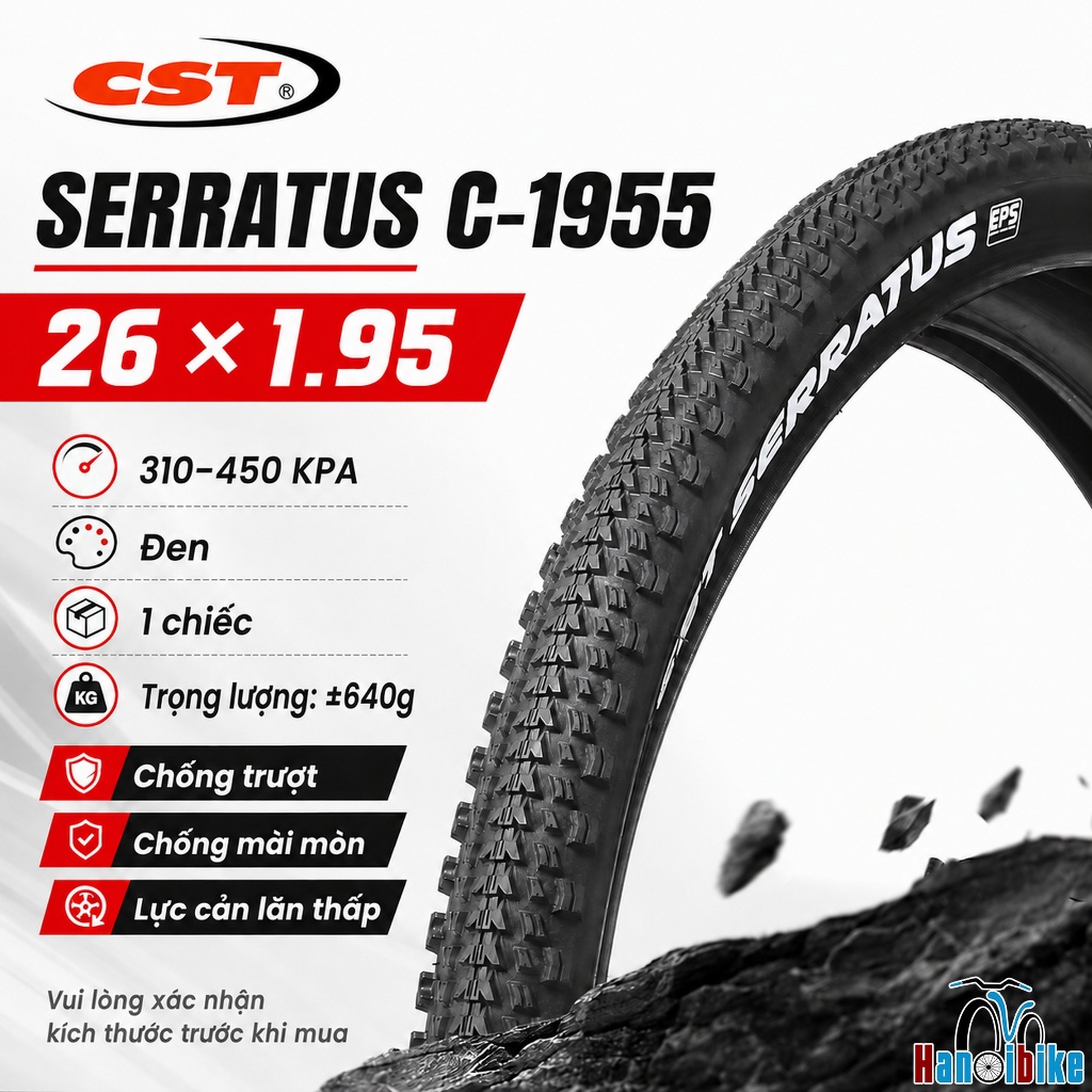 CST SERTUS C-1955 ยางจักรยานเสือภูเขา MTB 26x1.95