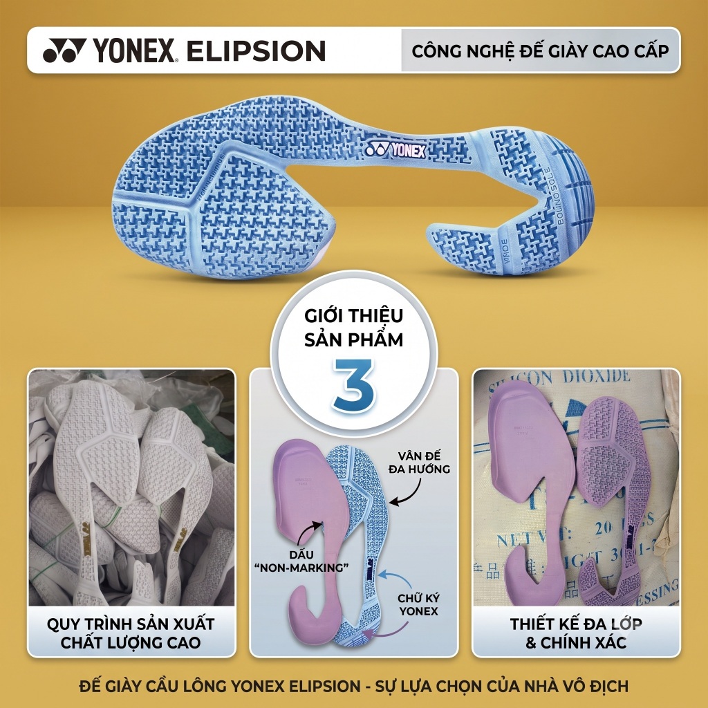 แบดมินตัน Yonex Elipsion, Z3, พื้น Yonex, ยาง, พื้นรองเท้า, พื้นรองเท้า, รองเท้า