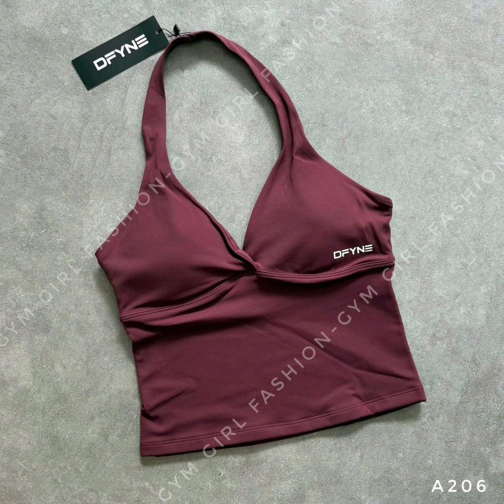 DFYNE A206 เสื้อชั้นในเกาะอกแบบนุ่มคอวีสําหรับยิมโยคะ G-Fashion
