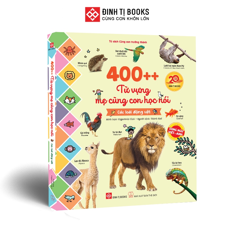 หนังสือ -คําศัพท์ 400++ คําที่แม่และเด็กเรียนรู้ที่จะพูดคุย - สัตว์ (ทิเบตเวียดนาม - อังกฤษ) - Dinh 