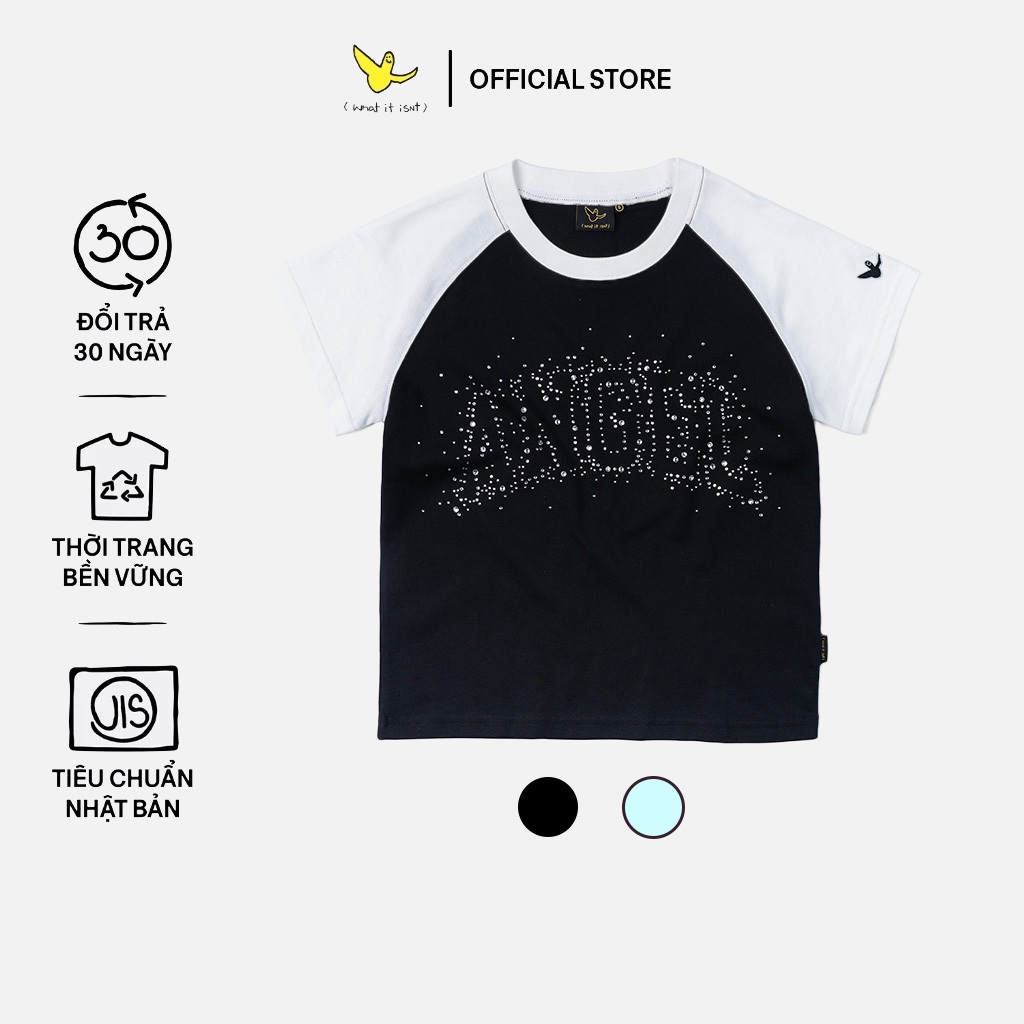 Baby Tee Raglan Angel Rhinestone - isNt