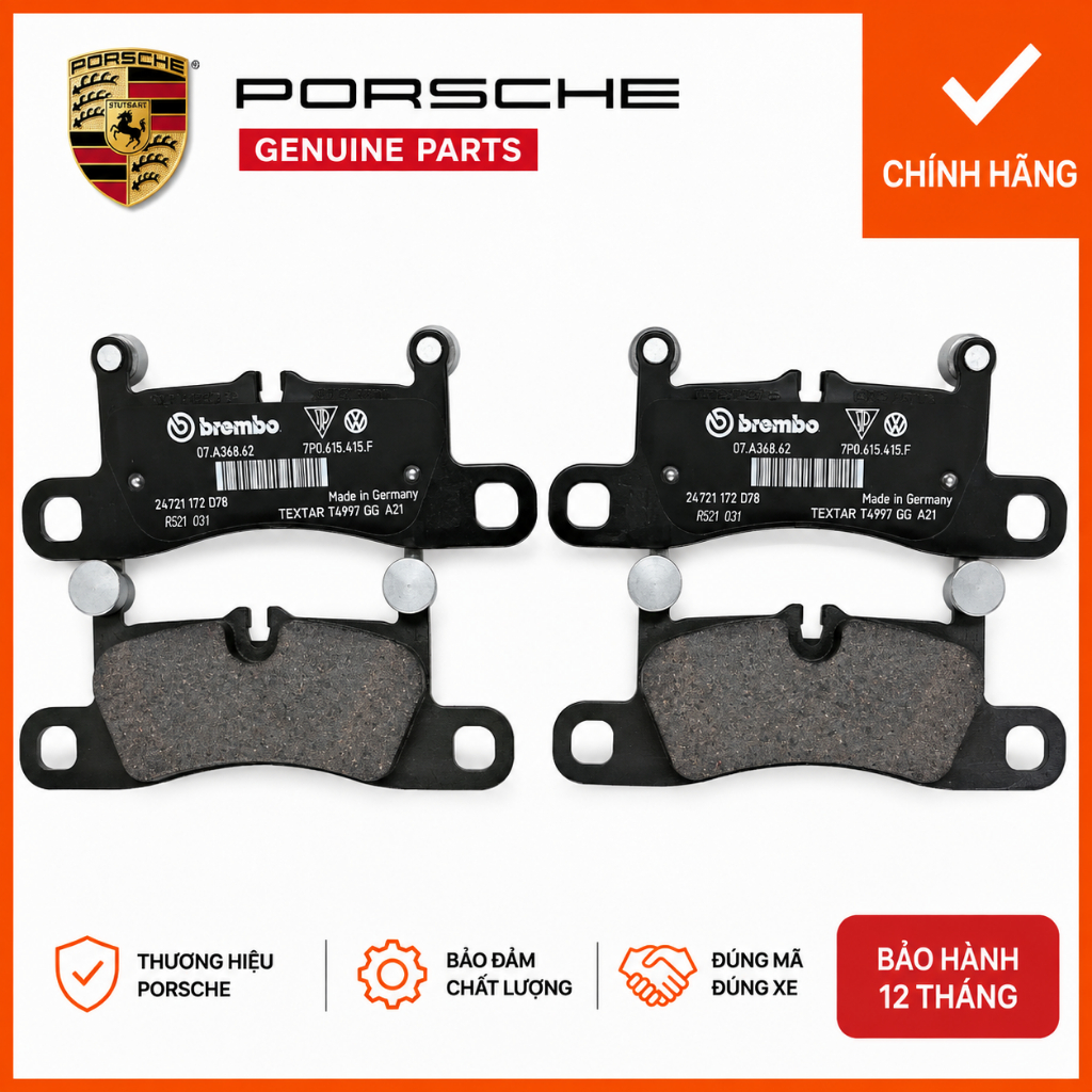 [ของแท้] ผ้าเบรคหลัง Porsche Cayenne 9YA Cayenne Coupe 9YB รุ่น 2018-2023 9Y0698451เออี