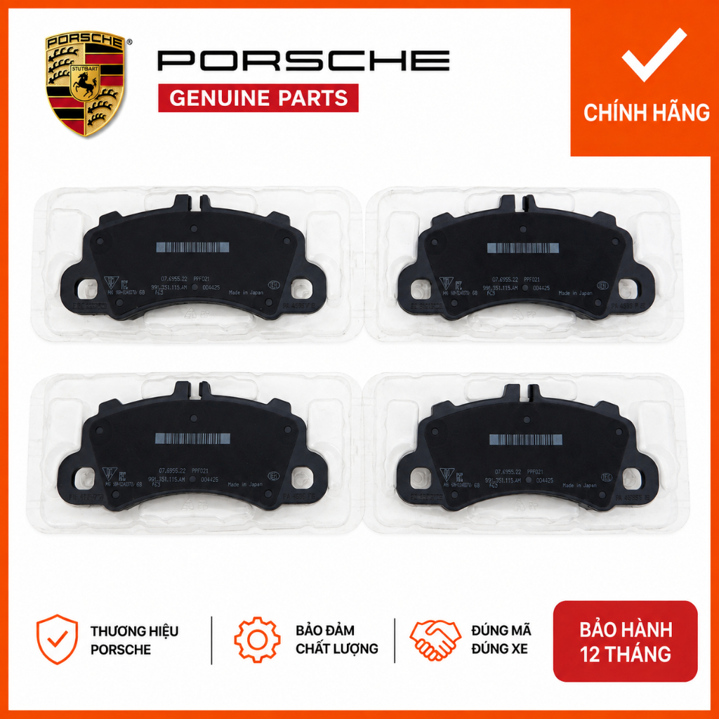 [ของแท้] Porsche Macan 95B Cayenne 9YA 9YB ผ้าเบรคหน้า 2019-2025 95B698151หนึ่งอัน
