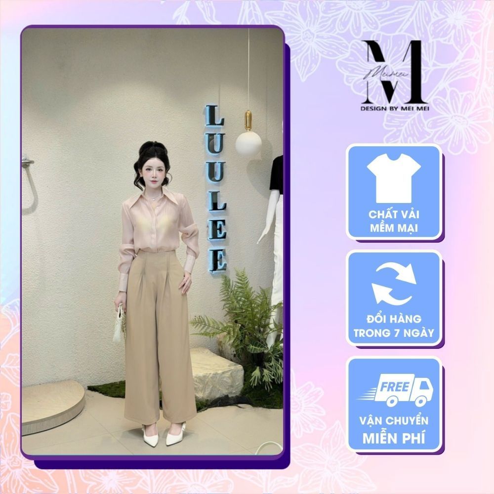 LUU LEE Office เสื้อชีฟองผ้าไหมคอปกเปิดลง ทรงตรงที่อ่อนโยนและหรูหรา LA509 Ver4