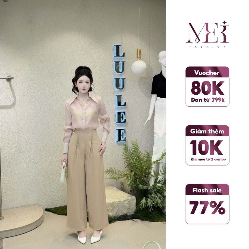LUU LEE Office เสื้อชีฟองผ้าไหมคอปกเปิดลง ทรงตรงที่อ่อนโยนและหรูหรา LA509 Ver3