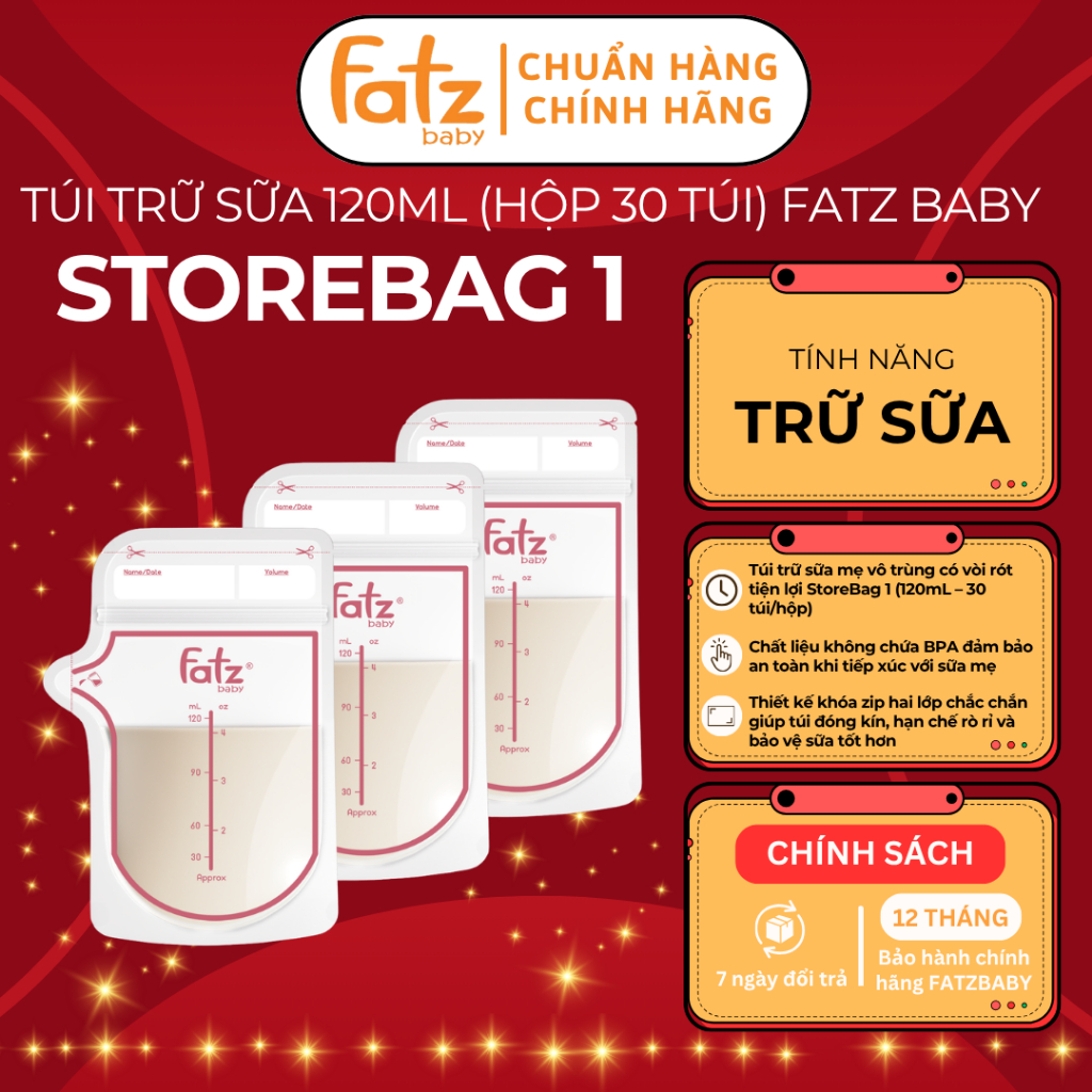 FATZ BABY ถุงเก็บน้ํานมความจุ 120ml StoreBag 1 FB0122MC, 250mL StoreBag 2 FB0123MC