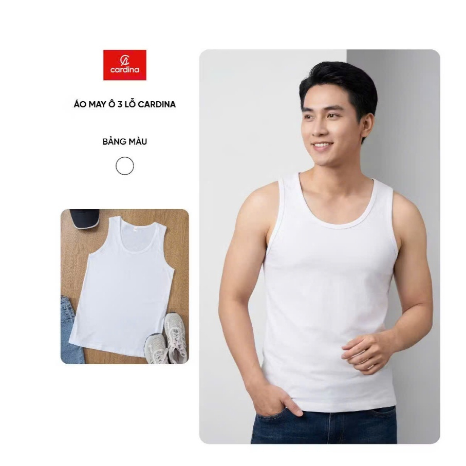 เสื้อกล้ามผู้ชาย CARDINA ผ้าคอตตอนยืดเนื้อนุ่ม เย็นสบาย 5ATS21, 6ATS21