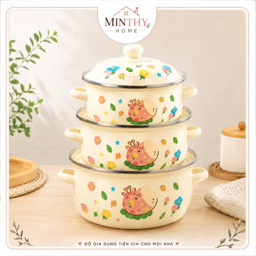 หม้อเคลือบ 2 ที่จับพร้อมฝาปิดสําหรับเตาแม่เหล็กไฟฟ้า, หม้อโจ๊กเด็กสําหรับสตูว์อาหารครอบครัว 16 ซม. 1