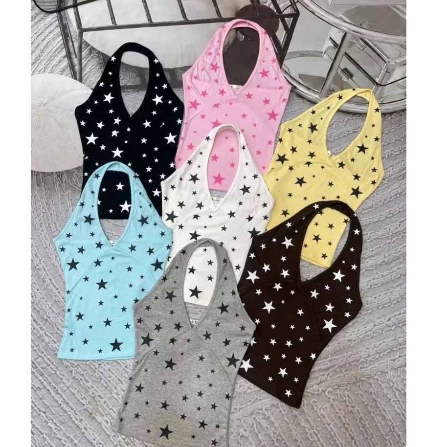 STAR-NECKLACE CROSS-NECKLACE BLOUSE