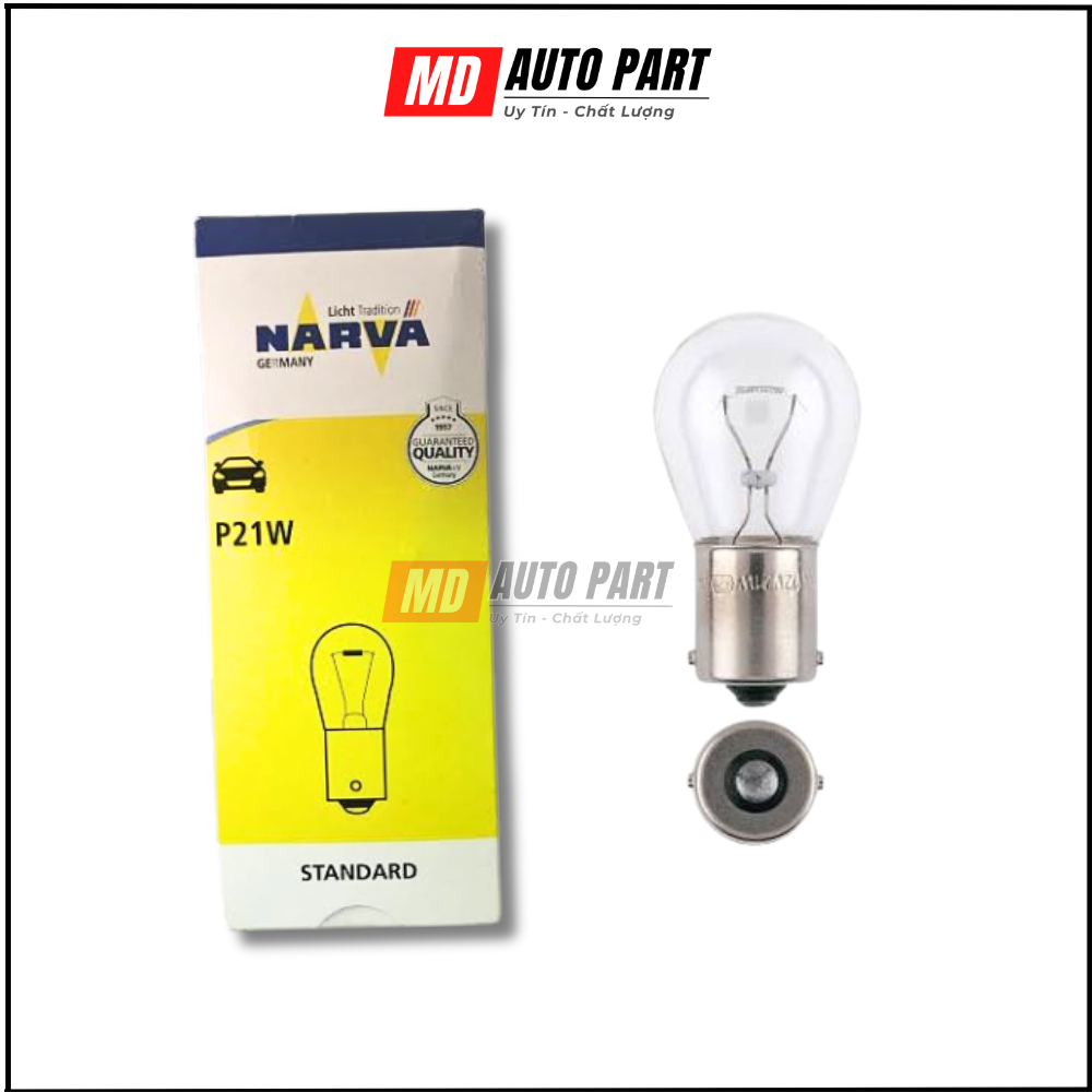 หลอดไฟเบรค NARVA P21W 12V แท้ ไฟถอยหลัง ไฟเลี้ยวจากเยอรมัน (ราคา 1 หลอด)