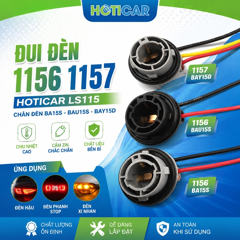 ขายึดโคมไฟ 1156 1157 HOTICAR LS115 | BA15S BAU15S BAY15D | ที่วางไฟท้าย หยุดเบรก ไฟเลี้ยว