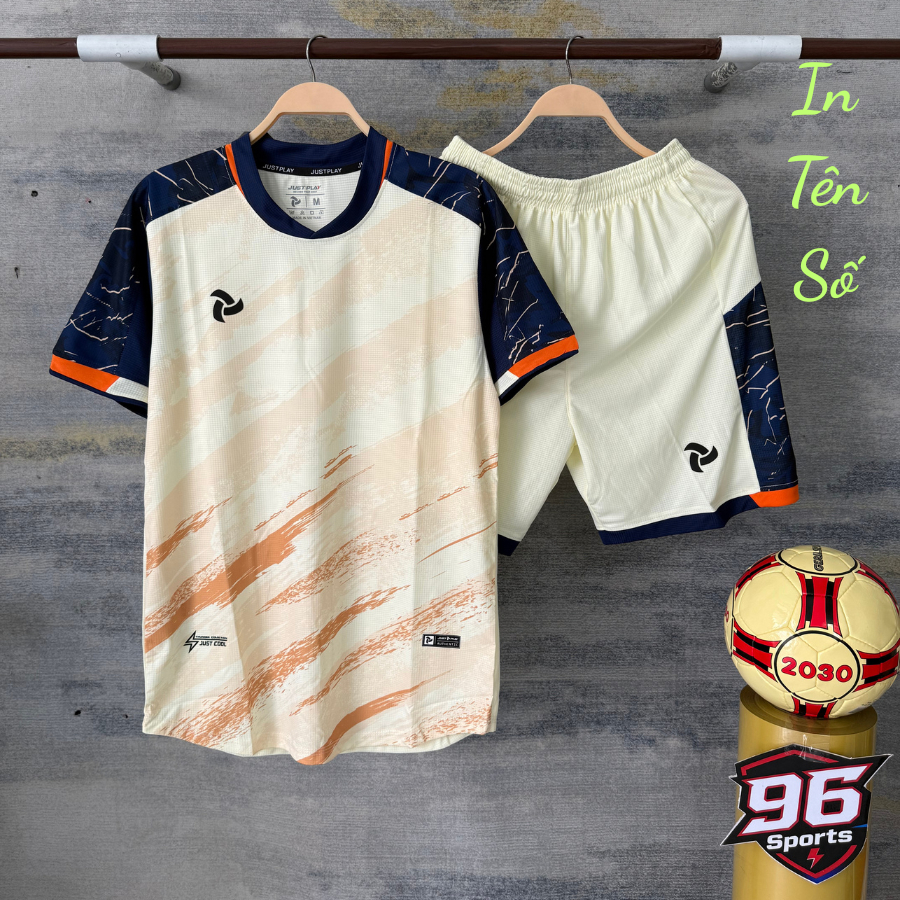 J-Cool CR3 Cream Color Navy Orange Thunder Sportswear Set – Training Soccer Jersey – รับชื่อและตัวเล