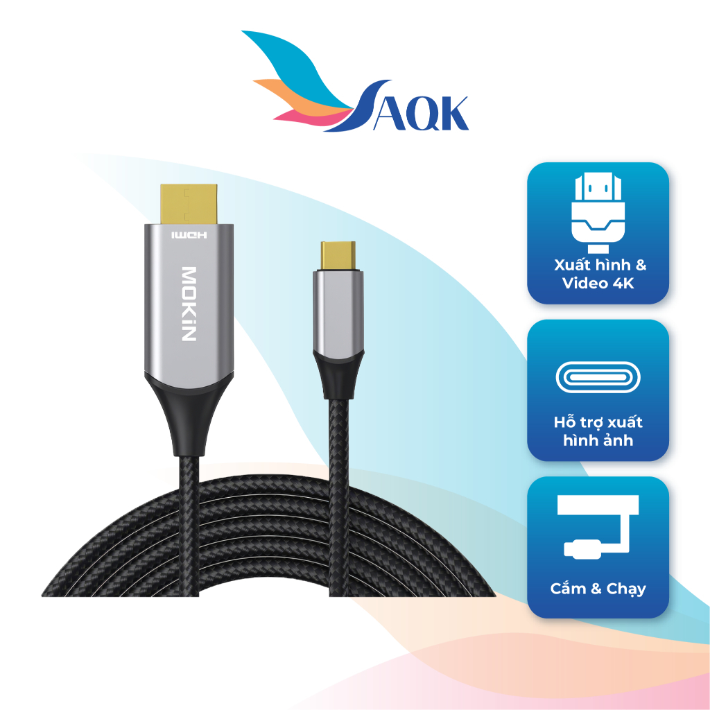 สาย USB Type-C to HDMI MOKiN ความเข้ากันได้กว้าง 1.8 ม. 60Hz MOUC2601 - สินค้าของแท้