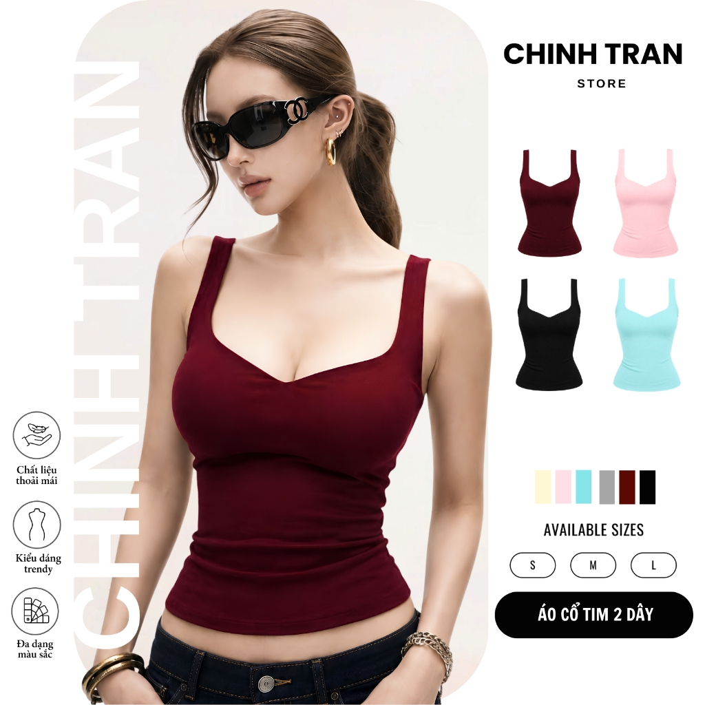 [2 LAYERS] เสื้อยืด 2 ชิ้นพื้นฐานเซ็กซี่ - CHINH TRAN STORE