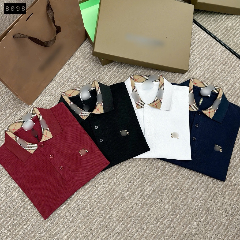 ️[คุณภาพสูง] - B3 Baby R1 เสื้อโปโลผ้าฝ้ายปักลายคอปกที่หน้าอก - ลายโลโก้ปักประณีตพร้อมปุ่ม - QCCC