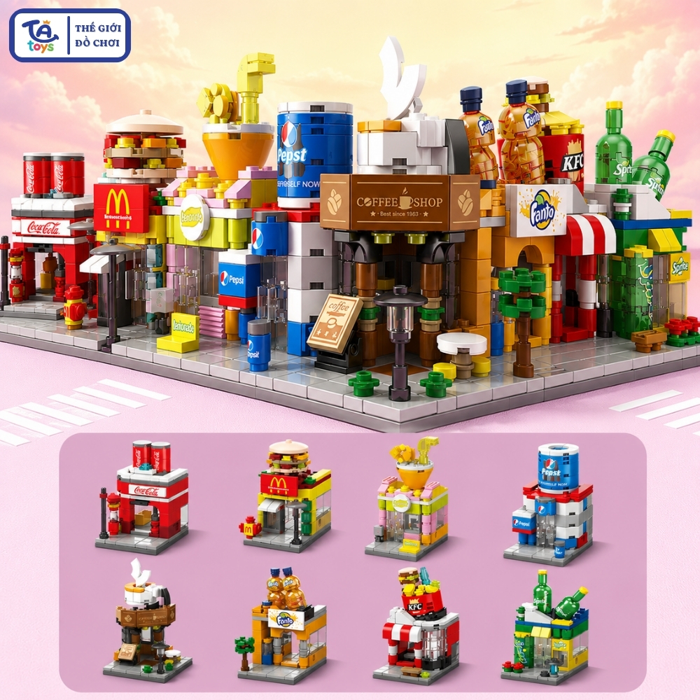 100+ ชิ้น Mini Store City Model Assembly Toy – Decorative Mini City Thouse – TATOYS