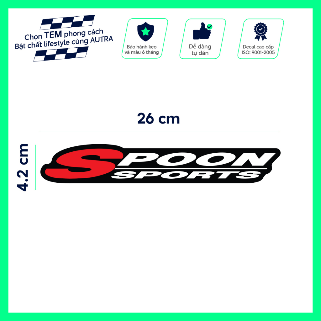 สติ๊กเกอร์ติดรถ SPOON - AUTRA - สติ๊กเกอร์หลายตําแหน่ง