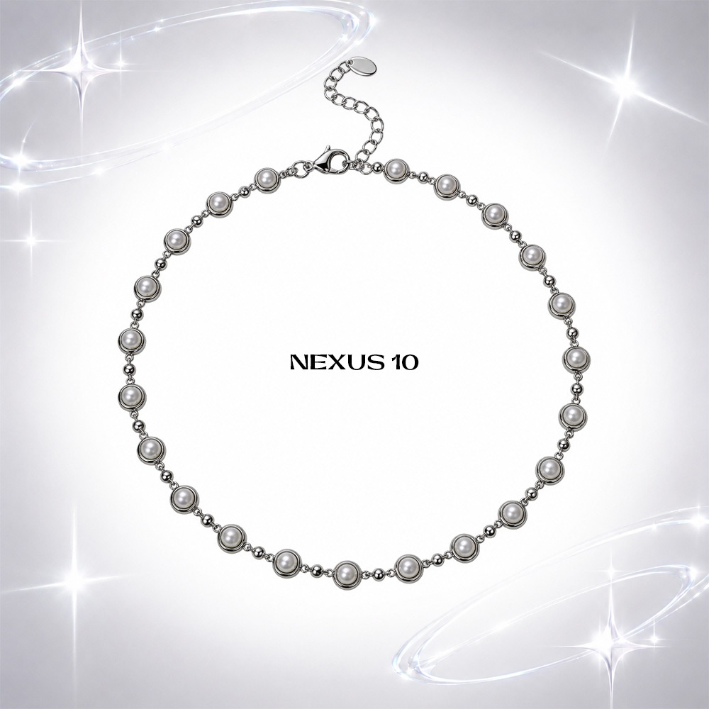NX10 สร้อยคอโชคเกอร์สแตนเลสส่วนบุคคลสําหรับทั้งชายและหญิง - คอลเลกชัน NEXUS - Y2k, grunge, punk