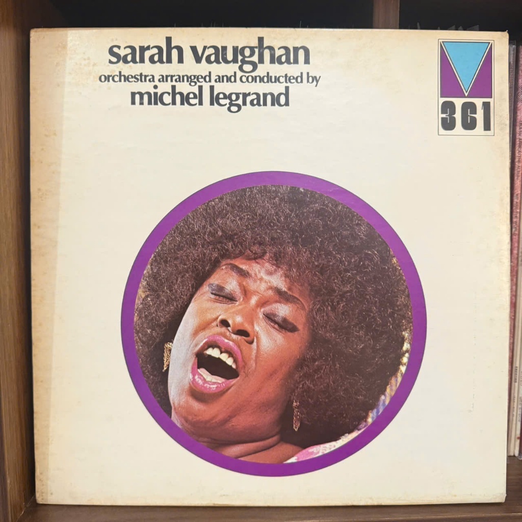 แผ่นเสียงไวนิลแจ๊ส _ Sarah Vaugian และส่วนประกอบฝรั่งเศส Michel Legrand