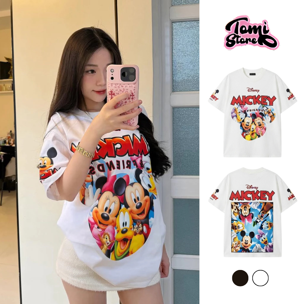 เสื้อยืด Disney Mickey New QCCC L1 Full Tag - ผ้าฝ้าย 2 ทาง