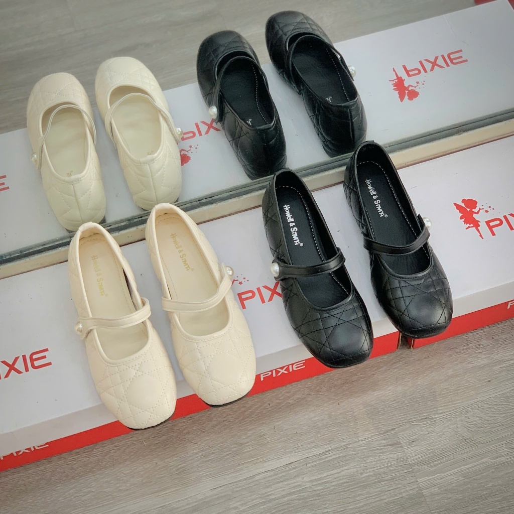 รองเท้าตุ๊กตาผู้หญิง Quilted Flat Sole พร้อมสายมุก K686 QCCC Fullbox