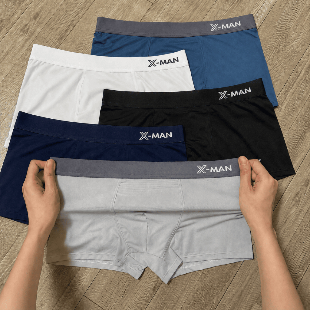 ชุดชั้นในชาย Combo 5 Boxer Mens Cold Elastic Antibiotic Xman