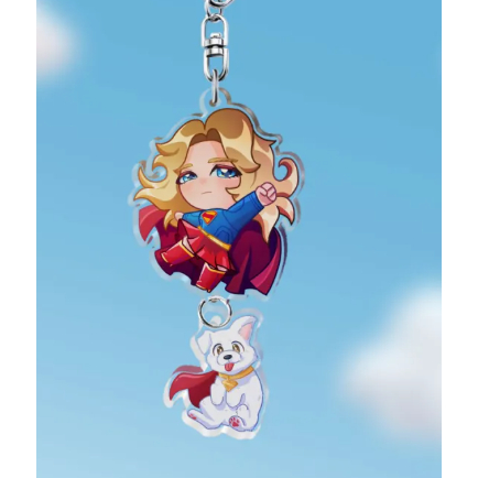 พวงกุญแจ Supergirl Kara และ Krypto Linked - พวงกุญแจ Supergirl