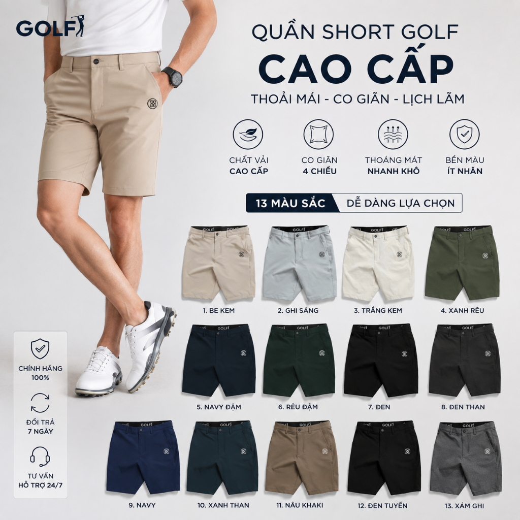 กางเกงขาสั้นกอล์ฟผู้ชาย – FLEX GOLF GFORE 11 COLORS