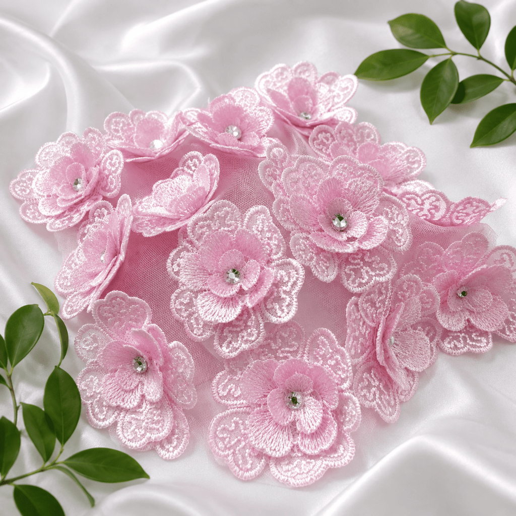 ชุดดอกไม้แอปริคอทปัก 3D 20 ดอก - HR 06 - Applique Ao Dai, ชุดแต่งงาน, ชุดราตรี, เครื่องประดับแฟชั่น