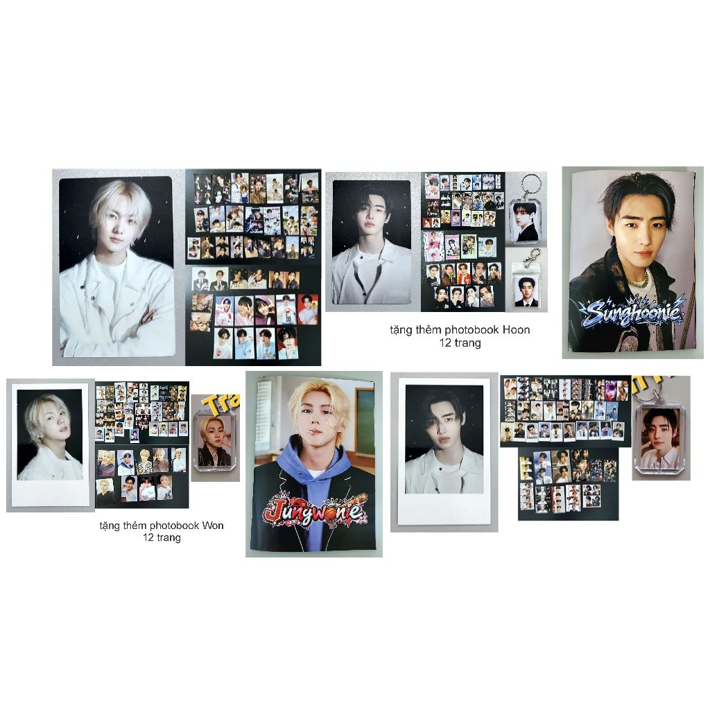 (แถมฟรีอีก) การ์ด Enhypen off, การ์ด Jungwon, การ์ด Sunghoon off, การ์ด Enhypen Yoi, อัลบั้ม Enhypen