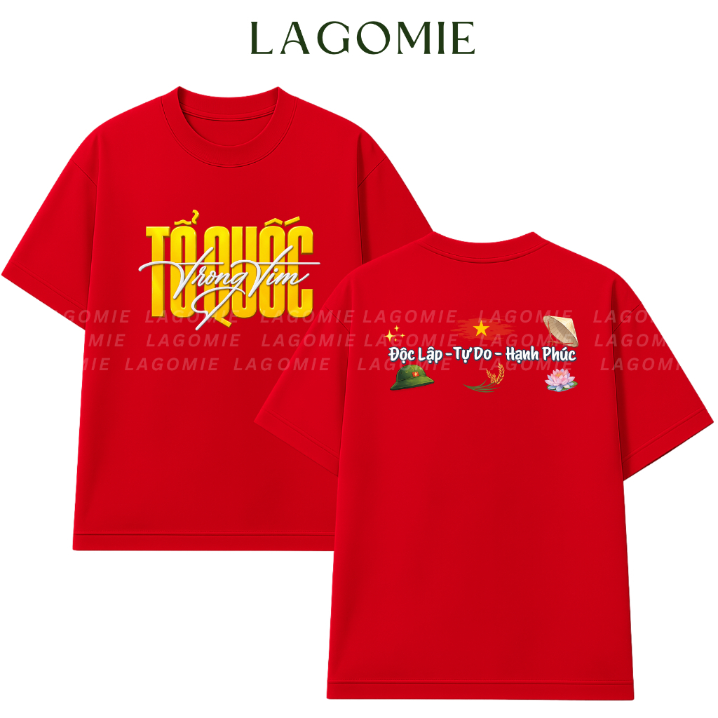 เสื้อยืด VIETNAM ความสุขอิสระ 6 ไอคอนพ่อในหัวใจ Unisex Cotton Local Brand Shop LAGOOZE - 2 ด้าน