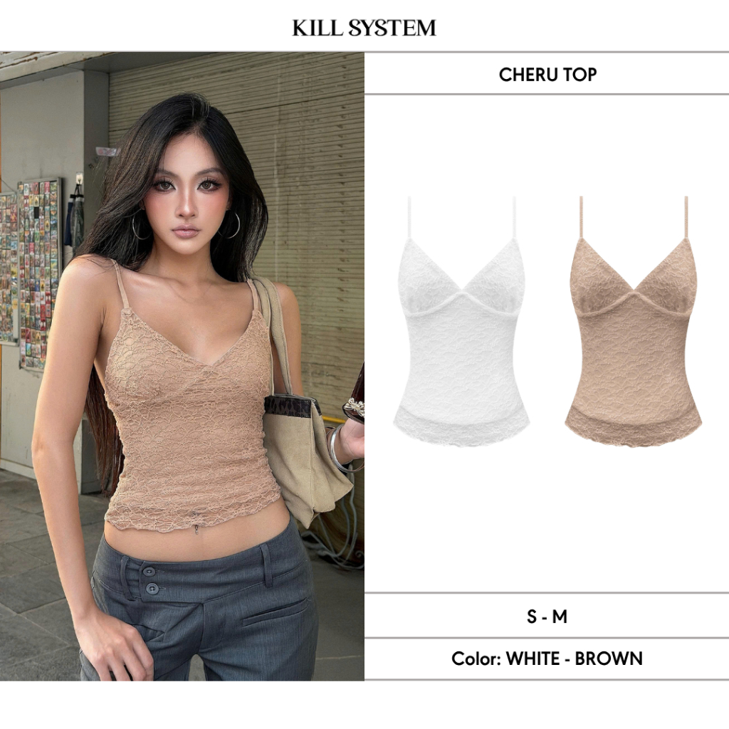 เสื้อกล้ามลูกไม้เข้ารูป CHERU - KILL SYSTEM