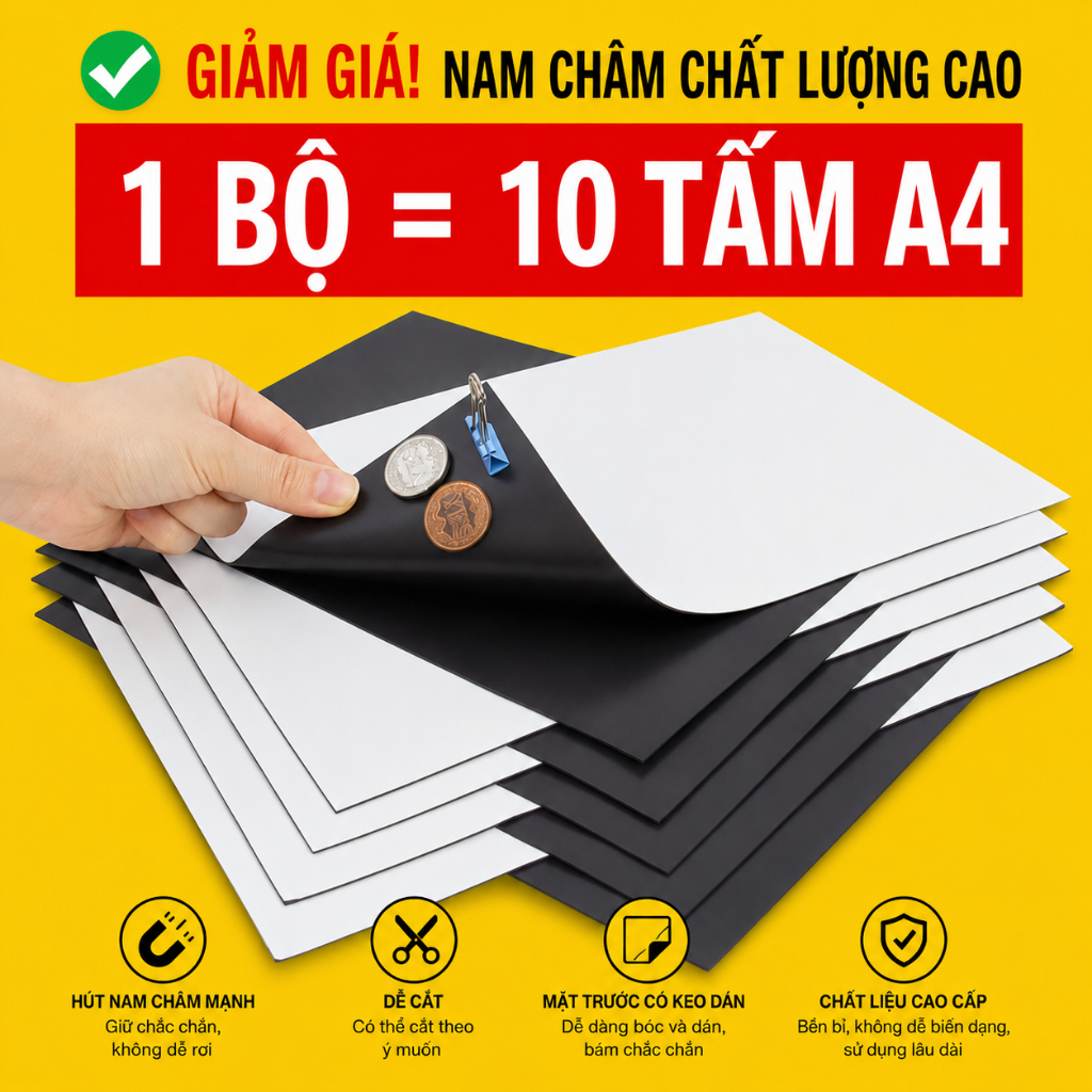 [COMBO of 5 A4 MAGNETS WITH GLUE - EXTREMELY SHOCKING PRICE] แม่เหล็ก A4 พร้อมกาวในแผ่นยืดหยุ่นสําหร