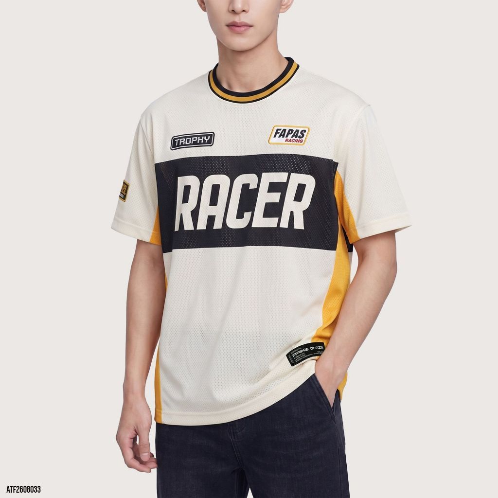 [FAPAS] เสื้อยืด Trophy สําหรับผู้ชายผ้าตาข่ายเย็นอ่อนเยาว์และไดนามิกสไตล์สปอร์ต