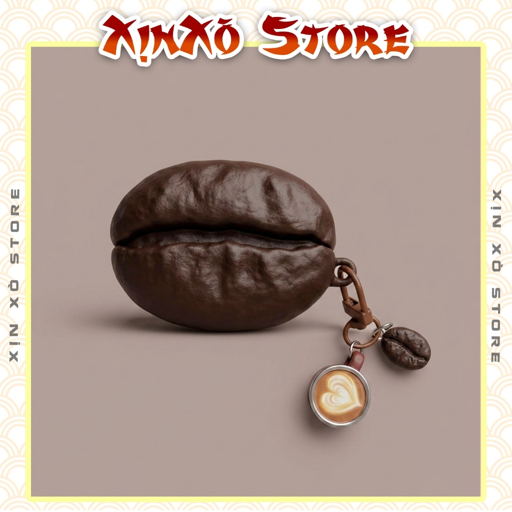 Unique Airpod 3 4 Pro 2 Pro 3 Coffee Bean Case Airpods Case พร้อมพวงกุญแจกาแฟน่ารัก