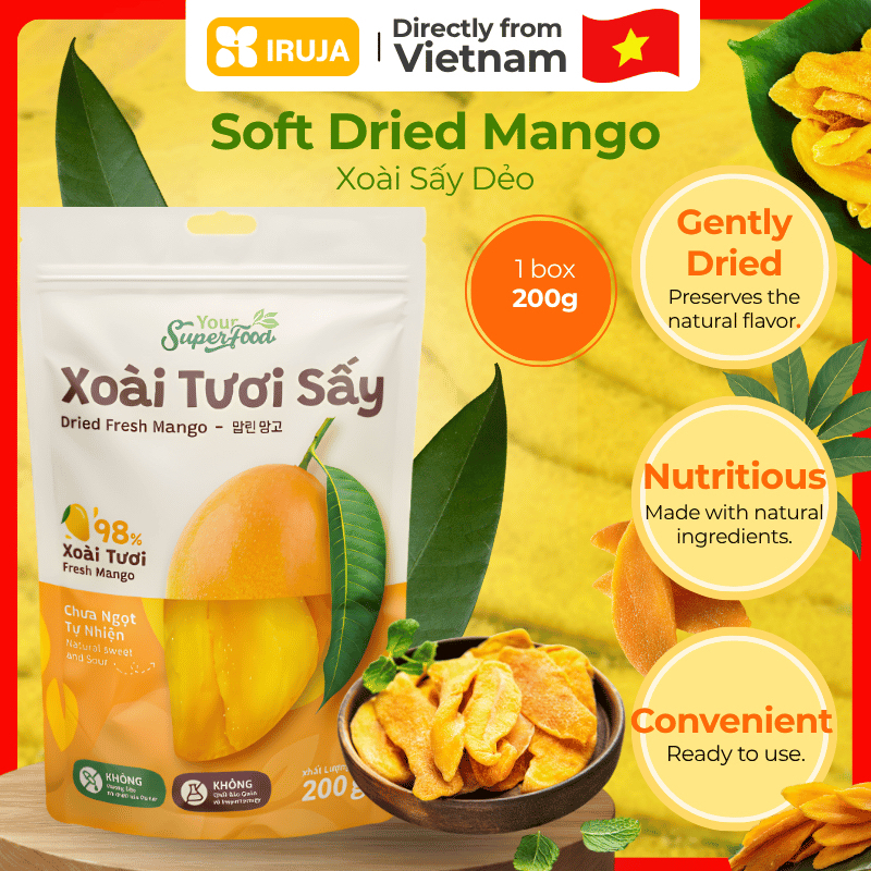 [IRUJA VIETNAM] DRIED FRESH MANGO YOUR SUPER FOOD 200G